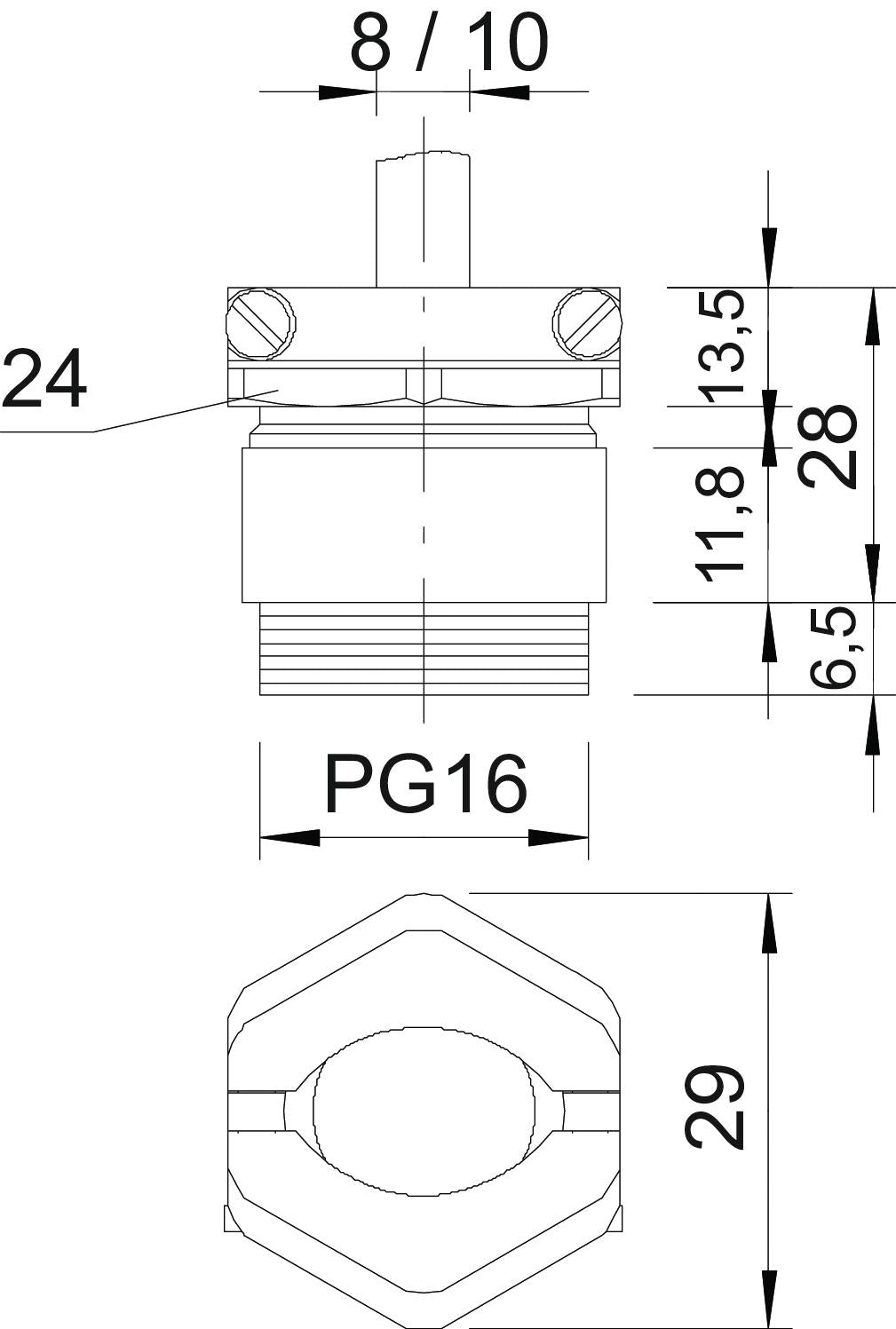 BETTERMANN Kabelverschraubung PG16 Ms si 159 MS PG16 6,5mm IP54 ger vernick