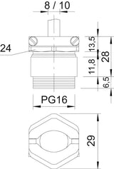 BETTERMANN Kabelverschraubung PG16 Ms si 159 MS PG16 6,5mm IP54 ger vernick