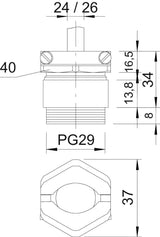 BETTERMANN Kabelverschraubung PG29 Ms si 159 MS PG29 8mm IP54 ger vernick