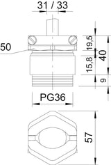 BETTERMANN Kabelverschraubung PG36 Ms si 159 MS PG36 9mm IP54 ger vernick