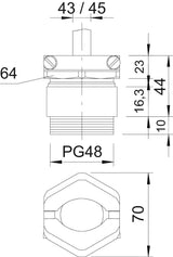 BETTERMANN Kabelverschraubung PG48 Ms si 159 MS PG48 10mm IP65 ger vernick