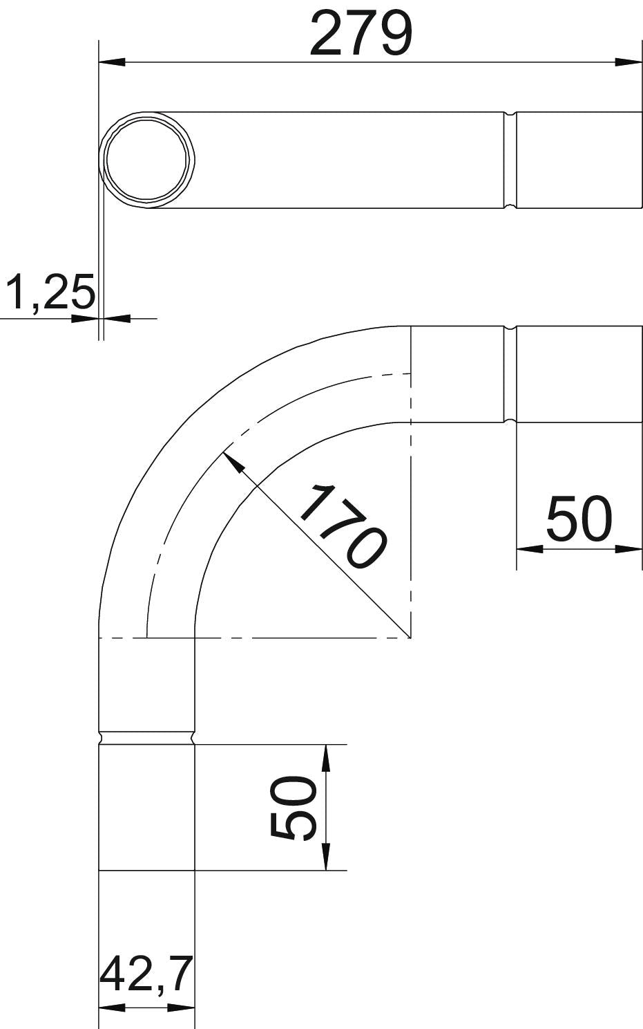 BETTERMANN Steckbogen 40,2mm Metall hfr SB40W A4 unbeh Muffe