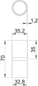 BETTERMANN Steckmuffe Metall 34,6mm hfr SV32W A4 unbeh