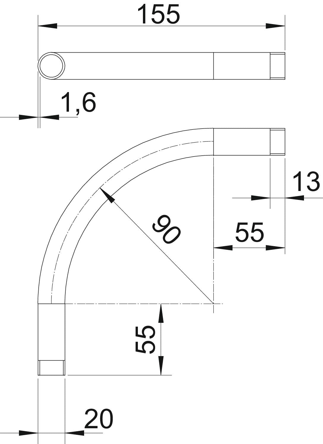 BETTERMANN Stahl-Gewindebogen 20mm g/vz SBNM20 G Muffe hfr