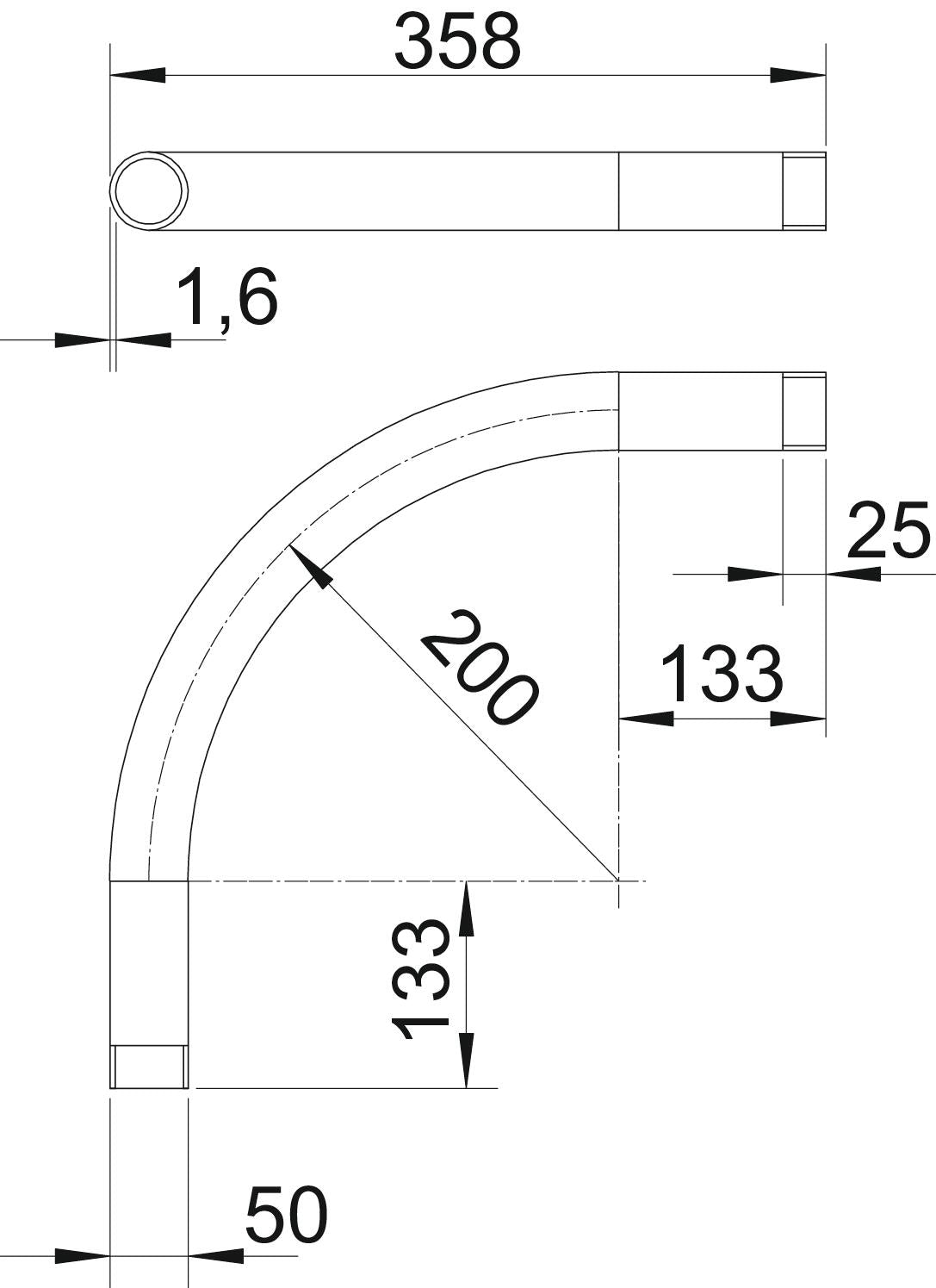 BETTERMANN Stahl-Gewindebogen 50mm f/vz SBNM50 FT Muffe hfr