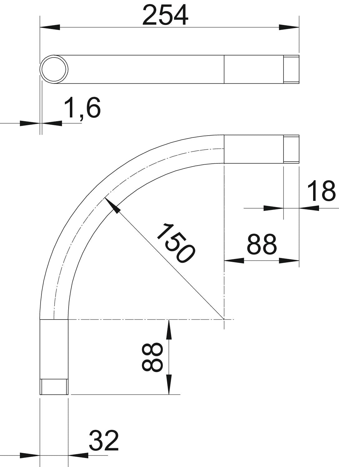 BETTERMANN Stahl-Gewindebogen 32mm lack SBNM32 SW Muffe hfr sw