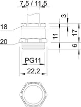BETTERMANN Kabelverschraubung PG11 Ms si 162 MS PG11 6mm IP54 ger vernick