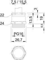 BETTERMANN Kabelverschraubung PG16 Ms si 162 MS PG16 6,5mm IP54 ger vernick