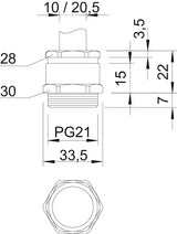 BETTERMANN Kabelverschraubung PG21 Ms si 162 MS PG21 7mm IP65 ger vernick