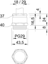 BETTERMANN Kabelverschraubung PG29 Ms si 162 MS PG29 8mm IP54 ger vernick