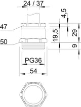 BETTERMANN Kabelverschraubung PG36 Ms si 162 MS PG36 9mm IP54 ger vernick