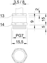 BETTERMANN Kabelverschraubung PG7 Ms si 162 MS PG 7 IP54 ger vernick