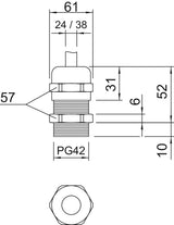 BETTERMANN Kabelverschraubung PG42 Ms si V-TEC PG42 MS 10mm IP68 ger vernick