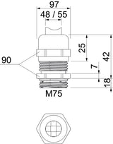 BETTERMANN Kabelverschraubung M75 Ms si V-TEC VM LM75MS1 18mm IP68 ger vernick