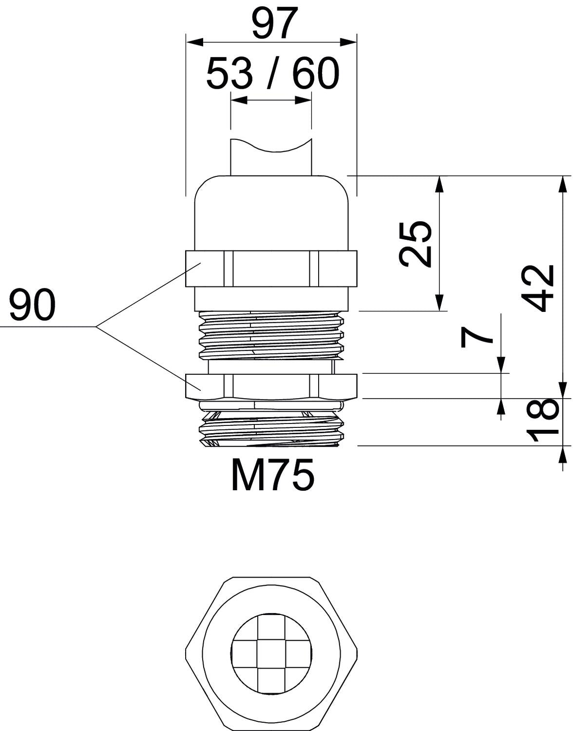 BETTERMANN Kabelverschraubung M75 Ms si V-TEC VM LM75MS2 18mm IP68 ger vernick