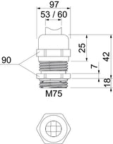BETTERMANN Kabelverschraubung M75 Ms si V-TEC VM LM75MS2 18mm IP68 ger vernick