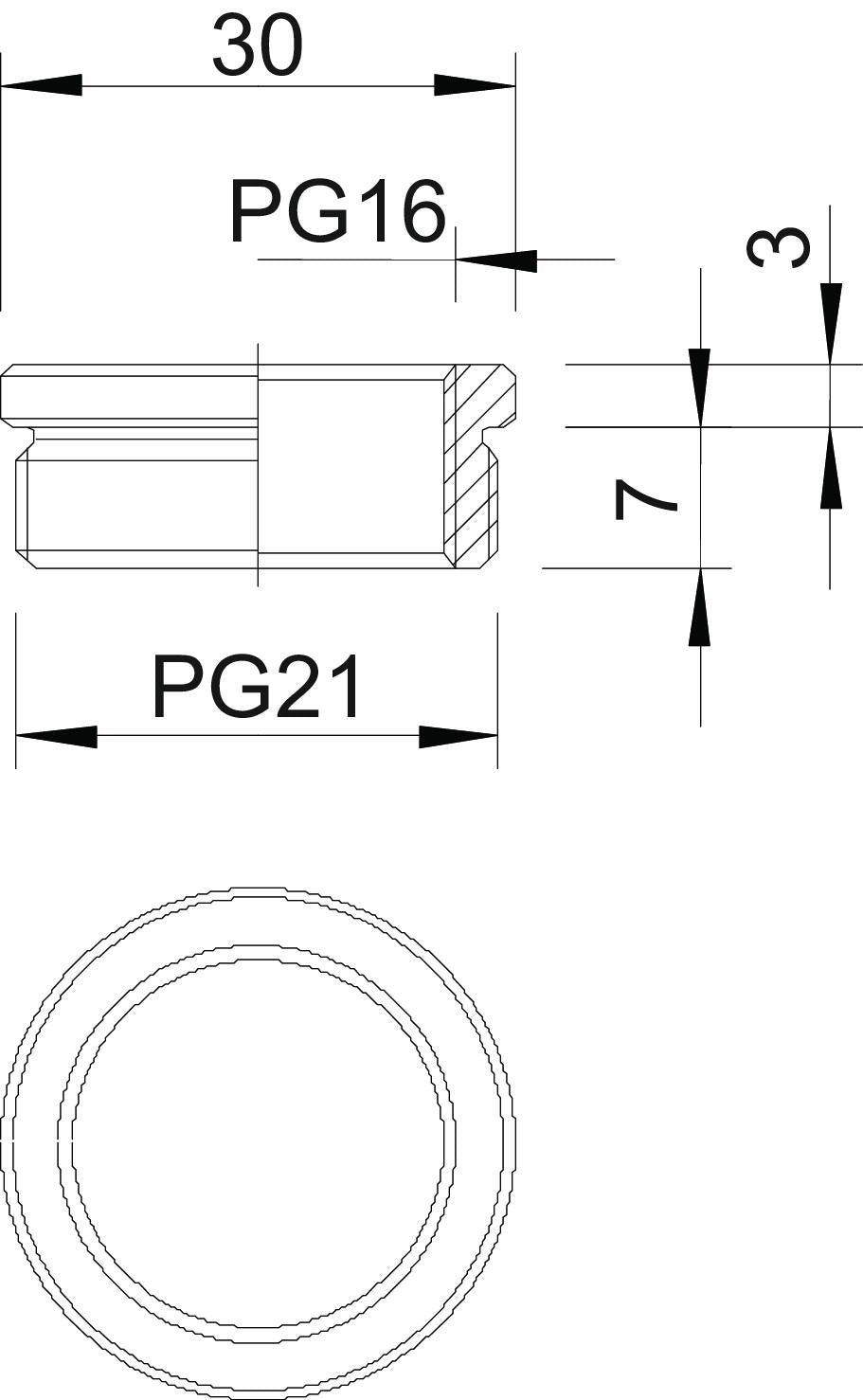 BETTERMANN Reduzierring Ms PG21/PG16 167 R MS PG21-16 vernick