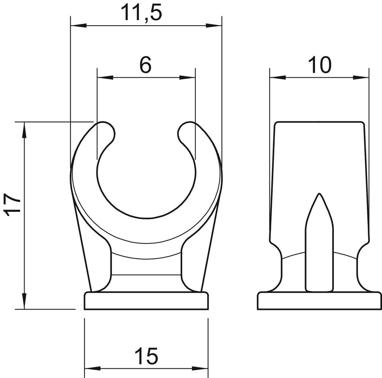BETTERMANN Abstandsschelle 1f 6mm Kst 2962 6 LGR einlappig hfr
