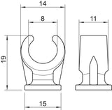 BETTERMANN Abstandsschelle 1f 8mm Kst 2962 8 LGR einlappig hfr