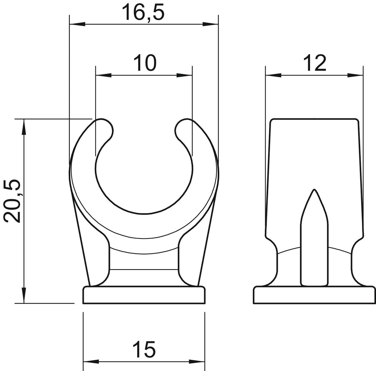 BETTERMANN Abstandsschelle 1f 10mm Kst 2962 10 LGR einlappig hfr