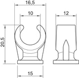 BETTERMANN Abstandsschelle 1f 10mm Kst 2962 10 LGR einlappig hfr