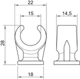 BETTERMANN Abstandsschelle 1f 15mm Kst 2962 15 LGR einlappig hfr