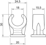 BETTERMANN Abstandsschelle 1f 18mm Kst 2962 18 LGR einlappig hfr