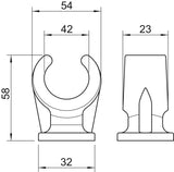 BETTERMANN Abstandsschelle 1f 42mm Kst 2962 42 LGR einlappig hfr