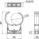 BETTERMANN Rohrschelle 44-50mm kompl PA proQuick PQ-47 LGR geschl Kst anreihb