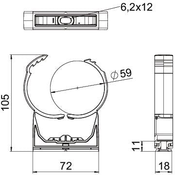 BETTERMANN Rohrschelle 58,5-65mm kompl proQuick PQ-59 LGR PA geschl Kst gr