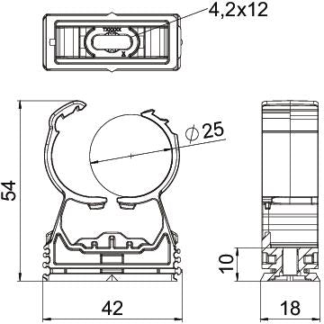 BETTERMANN Rohrschelle 24-28mm kompl PA proQuick PQ-25 SWS geschl Kst anreihb