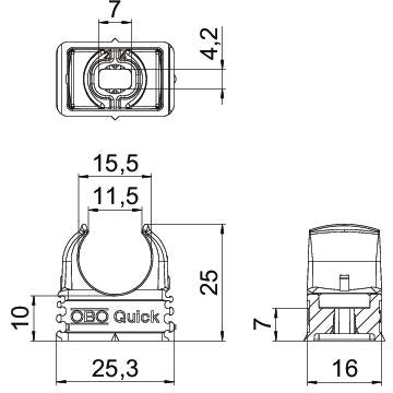 BETTERMANN Rohrschelle 11,5-15,5mm Kst Quick 2955 F M16 STGR anreihb Schraubl