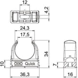 BETTERMANN Rohrschelle 17,5-19,4mm Kst Quick 2955 F M25 STGR anreihb Schraubl