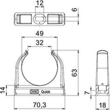 BETTERMANN Rohrschelle 32-39,2mm Kst gr Quick 2955 F M50 STGR anreihb Schraubl