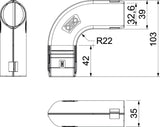 BETTERMANN Steckbogen 32mm Kst unbeh gr 3000 BMS M32 LGR