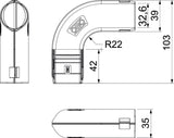 BETTERMANN Steckbogen 32mm Kst unbeh ws 3000 BMS M32 RW