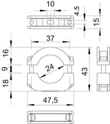 BETTERMANN Abstandsschelle 1f 34mm Kst 3015 24 LGR geschl hfr