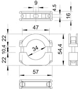 BETTERMANN Abstandsschelle 1f 34mm Kst 3015 34 LGR geschl hfr