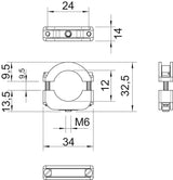 BETTERMANN Abstandsschelle 1f 12mm Kst 3019 M6 LGR geschl hfr