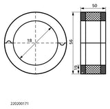 Walraven Kälterohrträger BISOFIX E19+ s1s2 L:50 -50/+110 C - 17,2-18,0 mm | 220200171