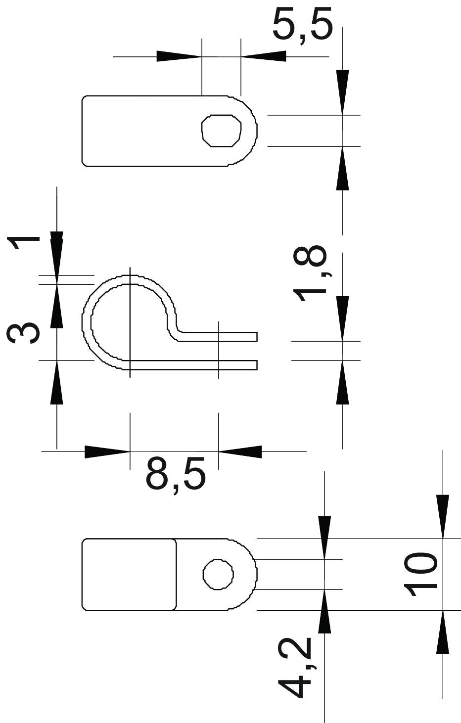 BETTERMANN Befestigungsschelle 1f 3,2mm 255 3.2 LGR geschl Kst hfr