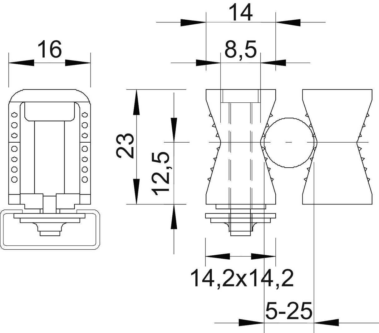 BETTERMANN Befestigungsschelle 1f 25mm 2050 5-25 RW einlappig Kst hfr