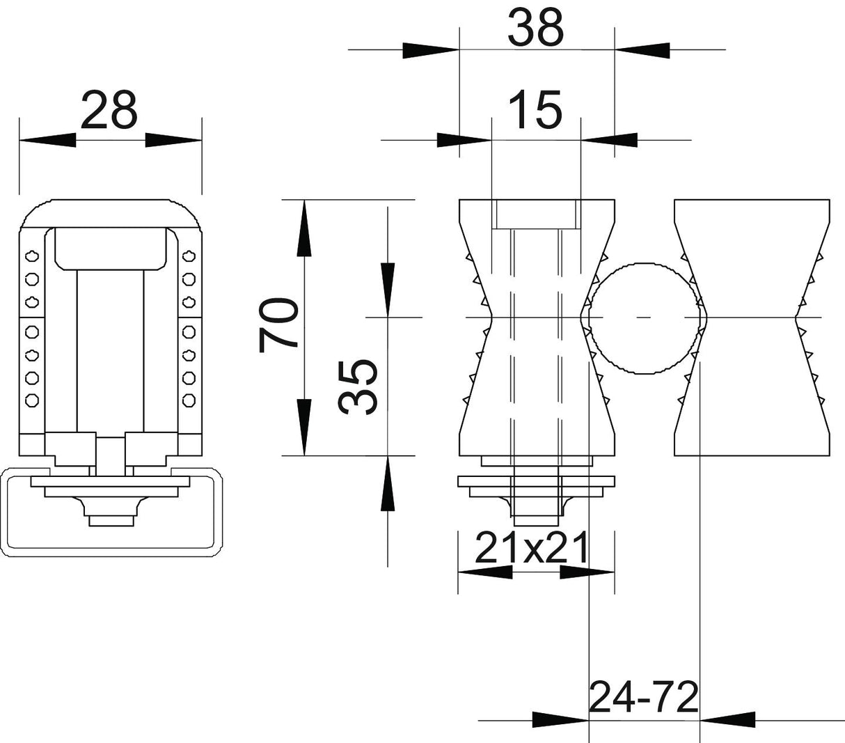 BETTERMANN Befestigungsschelle 1f 72mm 2055 24-72 LGR zweilappig Kst hfr