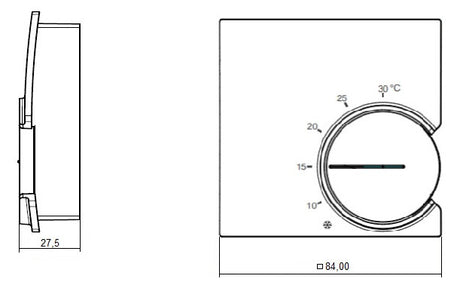 EBERLE Raumthermostat 230V 10A Wechsler RTR 9722 IP30 Bimetall