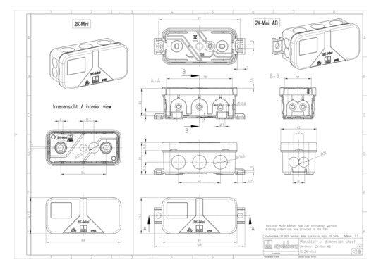 SPELSBERG Abzweigdose IP55 2,5qmm Kst 2K-Mini SB-L 89x43x38mm rechteck hfr