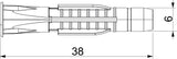 BETTERMANN Universaldübel 6x38mm Kst PA 910 AZK 6x38 40mm 4-5mm