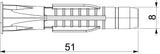 BETTERMANN Universaldübel 8x51mm Kst PA 910 AZK 8x51 50mm 5-6mm