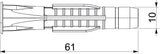 BETTERMANN Universaldübel 10x61mm Kst 910 AZK 10x61 PA 60mm 7-8mm