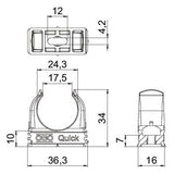 BETTERMANN Rohrschelle  17,5-24,3mm Kst Quick 2955 F M25 RW anreihb Schraubl ws