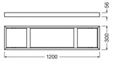 LEDVANCE Einbaurahmen sw Alu L1200mm PANEL 1200 SURFACE MOUNT KIT BK B300mm